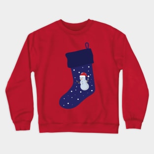 Christmas Stocking with snowman Crewneck Sweatshirt